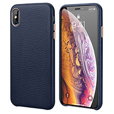 Custodia Lusso Pelle Cover S14 per Apple iPhone Xs Blu