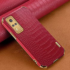 Custodia Lusso Pelle Cover XD1 per Vivo Y31 (2021) Rosso