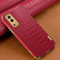 Custodia Lusso Pelle Cover XD1 per Vivo Y72 5G Rosso