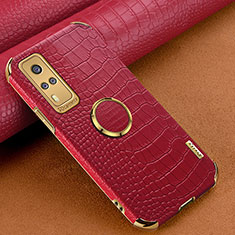 Custodia Lusso Pelle Cover XD4 per Vivo Y53s 4G Rosso