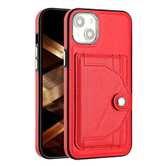 Custodia Lusso Pelle Cover Y01B per Apple iPhone 13 Rosso