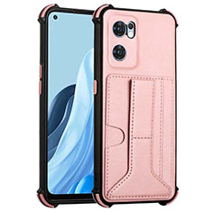 Custodia Lusso Pelle Cover Y01B per OnePlus Nord CE 2 5G Oro Rosa