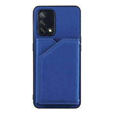 Custodia Lusso Pelle Cover Y01B per Oppo A74 4G Blu