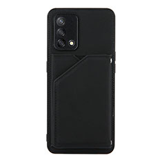 Custodia Lusso Pelle Cover Y01B per Oppo A74 4G Nero