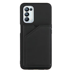 Custodia Lusso Pelle Cover Y01B per Oppo A74 5G Nero