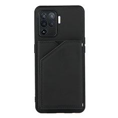 Custodia Lusso Pelle Cover Y01B per Oppo A94 4G Nero