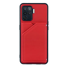 Custodia Lusso Pelle Cover Y01B per Oppo A94 4G Rosso