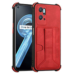 Custodia Lusso Pelle Cover Y01B per Oppo A96 4G Rosso