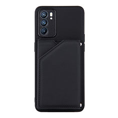 Custodia Lusso Pelle Cover Y01B per Oppo Reno6 5G Nero