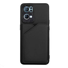 Custodia Lusso Pelle Cover Y01B per Oppo Reno7 Pro 5G Nero