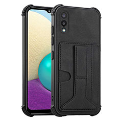 Custodia Lusso Pelle Cover Y01B per Samsung Galaxy A02 Nero