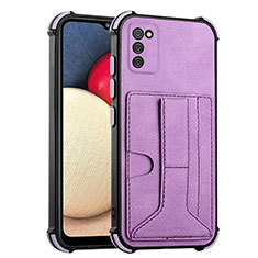 Custodia Lusso Pelle Cover Y01B per Samsung Galaxy A02s Viola