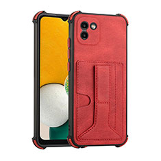 Custodia Lusso Pelle Cover Y01B per Samsung Galaxy A03 Rosso