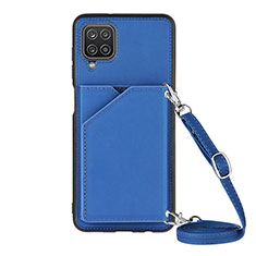 Custodia Lusso Pelle Cover Y01B per Samsung Galaxy A12 5G Blu