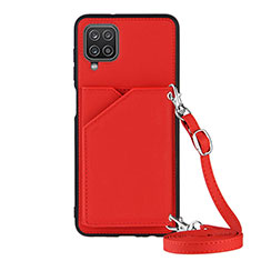 Custodia Lusso Pelle Cover Y01B per Samsung Galaxy A12 Nacho Rosso