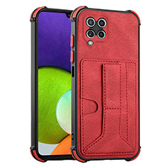 Custodia Lusso Pelle Cover Y01B per Samsung Galaxy A22 4G Rosso