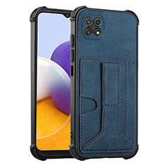 Custodia Lusso Pelle Cover Y01B per Samsung Galaxy A22 5G Blu