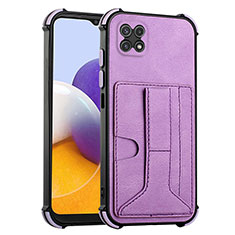 Custodia Lusso Pelle Cover Y01B per Samsung Galaxy F42 5G Viola