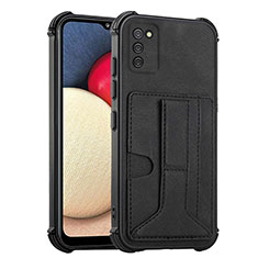 Custodia Lusso Pelle Cover Y01B per Samsung Galaxy M02s Nero