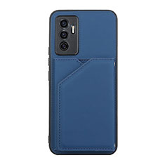 Custodia Lusso Pelle Cover Y01B per Vivo V23e 5G Blu