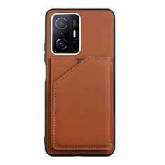 Custodia Lusso Pelle Cover Y01B per Xiaomi Mi 11T Pro 5G Marrone