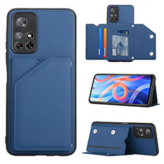 Custodia Lusso Pelle Cover Y01B per Xiaomi Poco M4 Pro 5G Blu