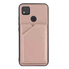 Custodia Lusso Pelle Cover Y01B per Xiaomi Redmi 9C NFC Oro Rosa