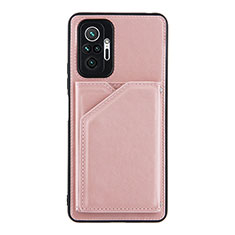Custodia Lusso Pelle Cover Y01B per Xiaomi Redmi Note 10 Pro 4G Oro Rosa