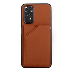 Custodia Lusso Pelle Cover Y01B per Xiaomi Redmi Note 11 4G (2022) Marrone