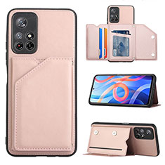 Custodia Lusso Pelle Cover Y01B per Xiaomi Redmi Note 11 5G Oro Rosa