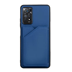 Custodia Lusso Pelle Cover Y01B per Xiaomi Redmi Note 11 Pro 4G Blu
