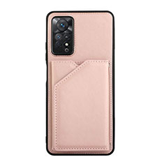 Custodia Lusso Pelle Cover Y01B per Xiaomi Redmi Note 11 Pro 4G Oro Rosa