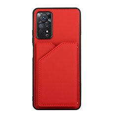 Custodia Lusso Pelle Cover Y01B per Xiaomi Redmi Note 11 Pro 4G Rosso