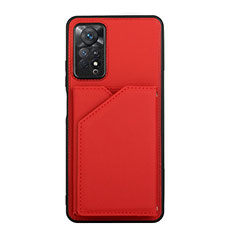 Custodia Lusso Pelle Cover Y01B per Xiaomi Redmi Note 11 Pro 5G Rosso