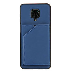 Custodia Lusso Pelle Cover Y01B per Xiaomi Redmi Note 9 Pro Blu