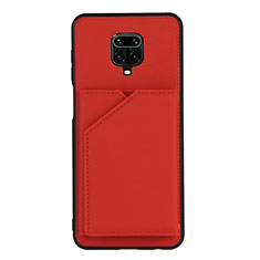 Custodia Lusso Pelle Cover Y01B per Xiaomi Redmi Note 9 Pro Rosso