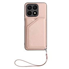 Custodia Lusso Pelle Cover Y02B per Huawei Honor X8a 4G Oro Rosa