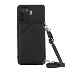 Custodia Lusso Pelle Cover Y02B per Oppo F19 Pro Nero