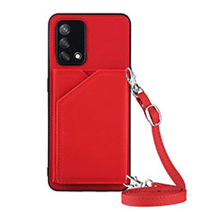 Custodia Lusso Pelle Cover Y02B per Oppo F19s Rosso