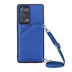 Custodia Lusso Pelle Cover Y02B per Oppo Reno6 Pro 5G Blu