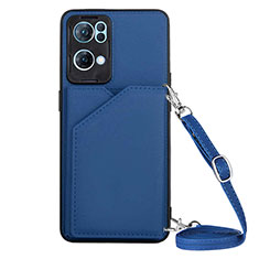 Custodia Lusso Pelle Cover Y02B per Oppo Reno7 Pro 5G Blu