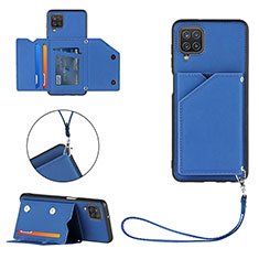 Custodia Lusso Pelle Cover Y02B per Samsung Galaxy A12 Nacho Blu