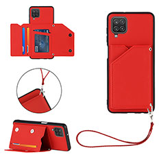 Custodia Lusso Pelle Cover Y02B per Samsung Galaxy A12 Rosso