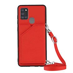 Custodia Lusso Pelle Cover Y02B per Samsung Galaxy A21s Rosso