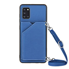 Custodia Lusso Pelle Cover Y02B per Samsung Galaxy A31 Blu
