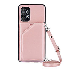 Custodia Lusso Pelle Cover Y02B per Samsung Galaxy A32 4G Oro Rosa