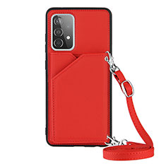 Custodia Lusso Pelle Cover Y02B per Samsung Galaxy A52 4G Rosso