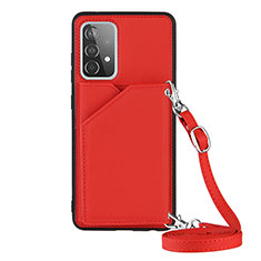 Custodia Lusso Pelle Cover Y02B per Samsung Galaxy A52 5G Rosso