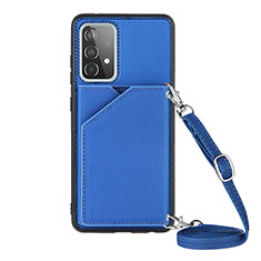 Custodia Lusso Pelle Cover Y02B per Samsung Galaxy A52s 5G Blu