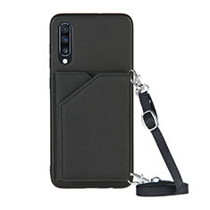 Custodia Lusso Pelle Cover Y02B per Samsung Galaxy A70S Nero